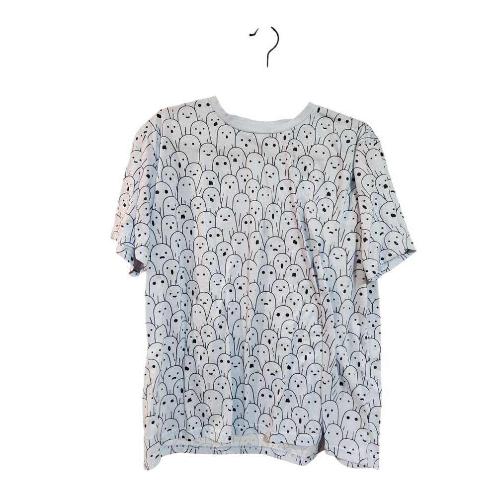 Shein Ghost Print T-Shirt Casual Halloween Theme S